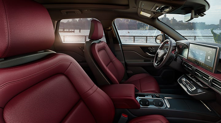 The available Perfect Position front seats in the 2024 Lincoln Corsair® SUV are shown. | Vista Lincoln Woodland Hills in Woodland Hills CA